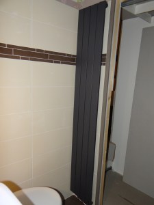 Design radiator in de gastenbadkamer