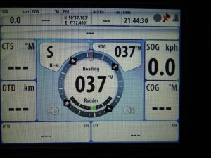 Wel roerstand op de Simrad plotter